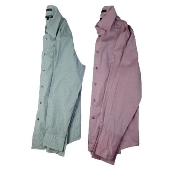 Express 2 Pcs Bundle Long Sleeve Dress Shirts Size Medium - Picture 1 of 14